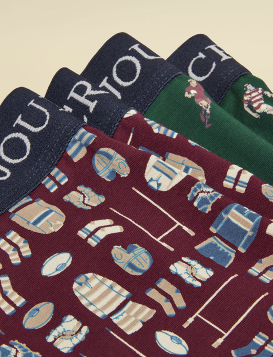 Joules Crown Joules Ruck and Roll Themed Boxer Shorts - 2 Pack