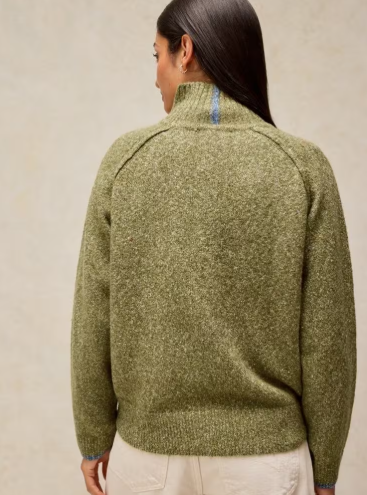 White Stuff Talia Nep High Neck Jumper Mid Green