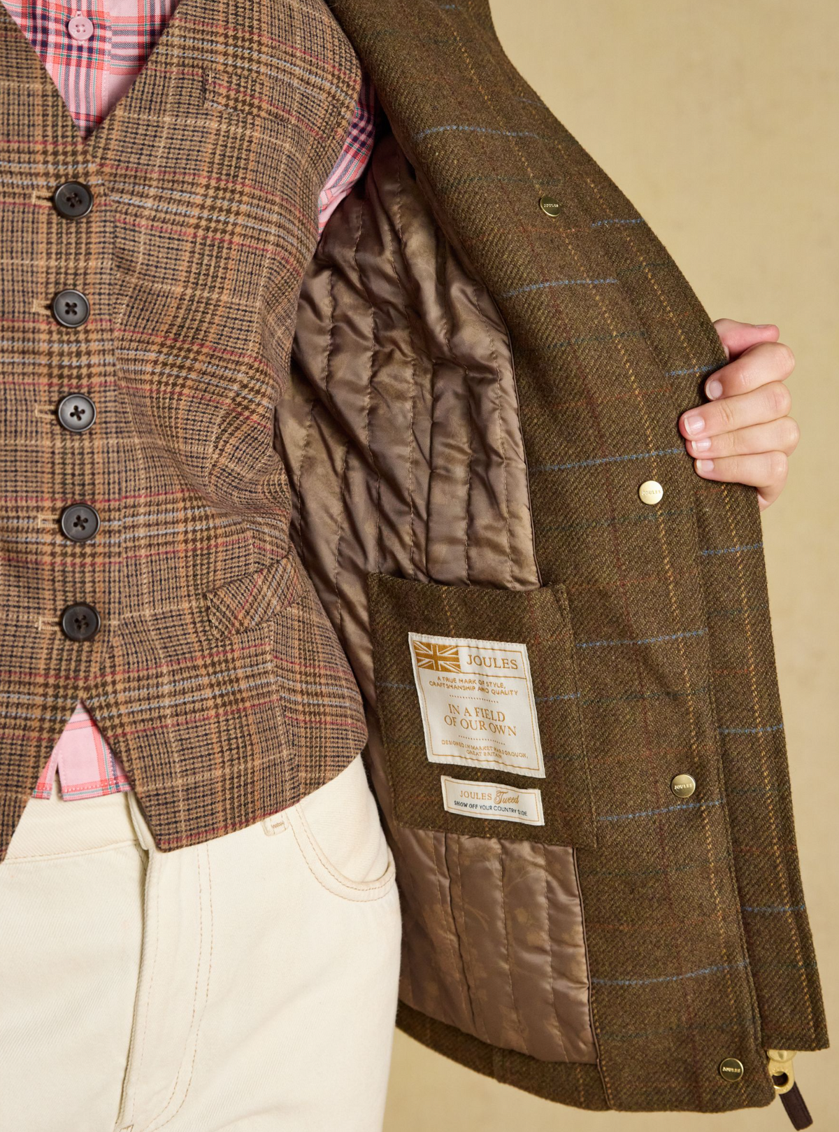 Joules Classic Fieldcoat Tweed Green