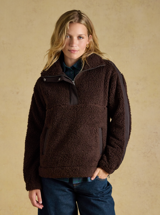 Joules Tilly Borg Fleece Chocolate Brown
