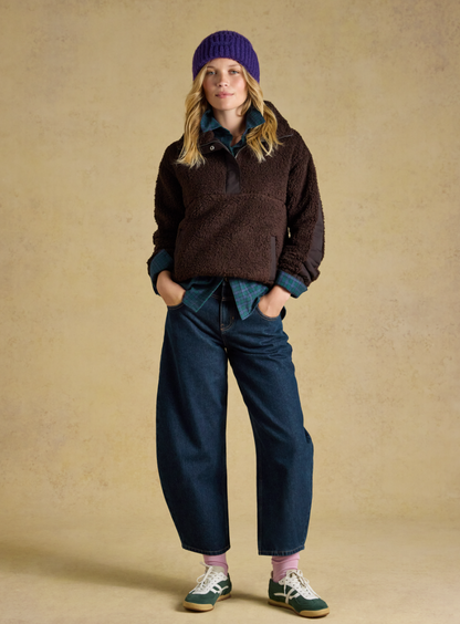 Joules Tilly Borg Fleece Chocolate Brown