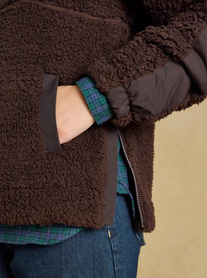 Joules Tilly Borg Fleece Chocolate Brown