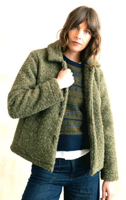 Lily & Me Sycamore Jacket Plain Boucle Olive