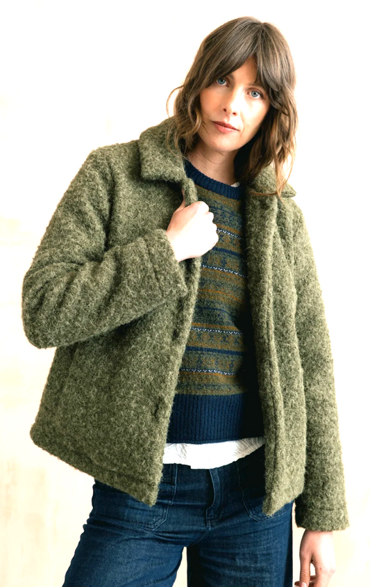 Lily & Me Sycamore Jacket Plain Boucle Olive