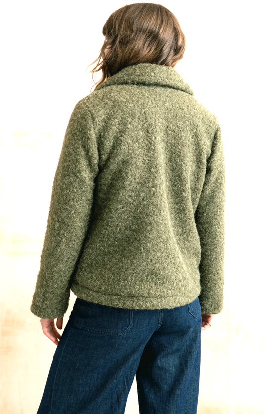 Lily & Me Sycamore Jacket Plain Boucle Olive