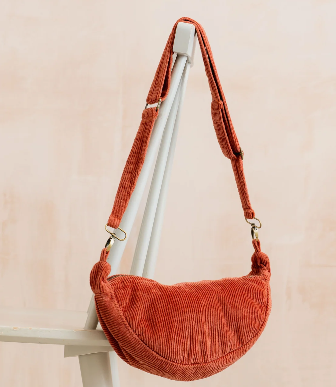 Lily & Me Jumbo Cord Cross Body Bag Terracotta