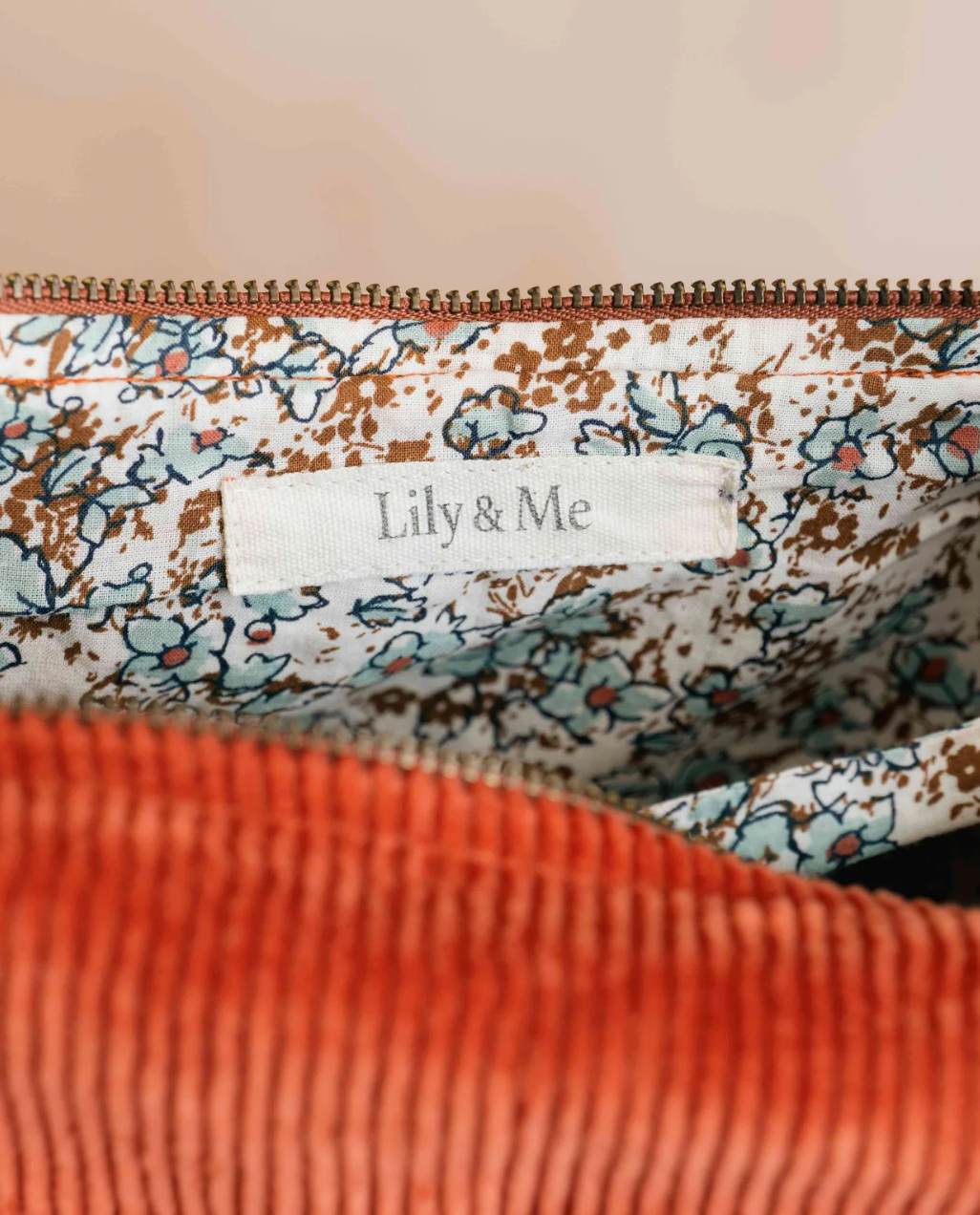 Lily & Me Jumbo Cord Cross Body Bag Terracotta