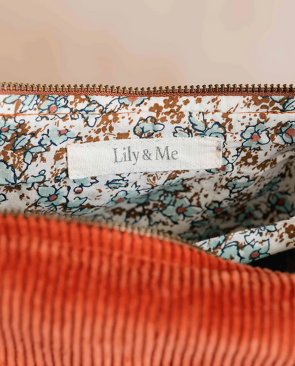 Lily & Me Jumbo Cord Cross Body Bag Terracotta