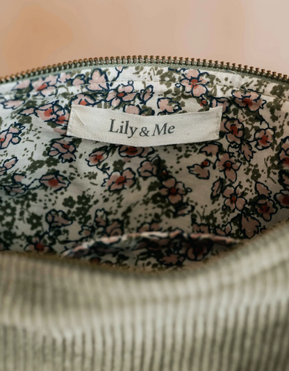 Lily & Me Jumbo Cord Cross Body Bag Sage