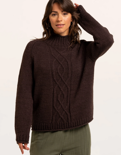 Brakeburn Agnes Stitch Knitted Roll Neck Jumper Brown