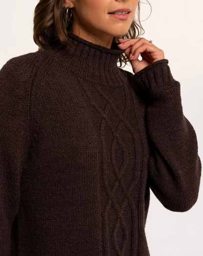 Brakeburn Agnes Stitch Knitted Roll Neck Jumper Brown