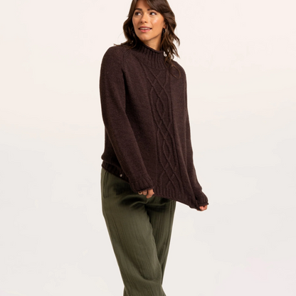 Brakeburn Agnes Stitch Knitted Roll Neck Jumper Brown