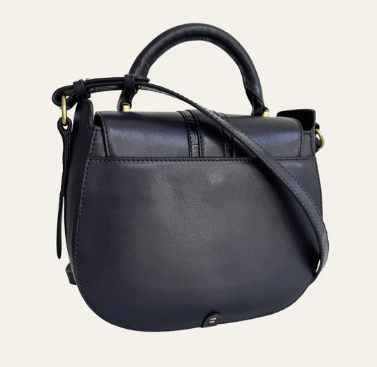 Barkworth Reeve Belton Leather Saddle Bag Navy Leather