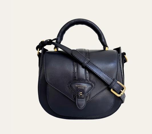 Barkworth Reeve Belton Leather Saddle Bag Navy Leather
