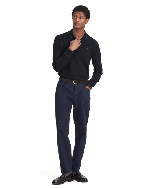 Barbour Washed Stretch Twill Relaxed Fit Trouser Navy