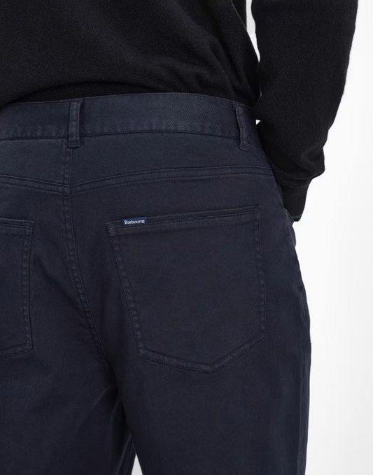 Barbour Washed Stretch Twill Relaxed Fit Trouser Navy