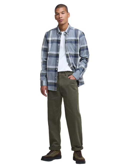 Barbour Washed Stretch Twill Regular Fit Trouser Forest