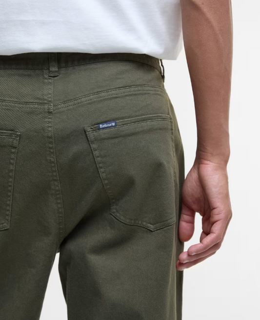 Barbour Washed Stretch Twill Regular Fit Trouser Forest