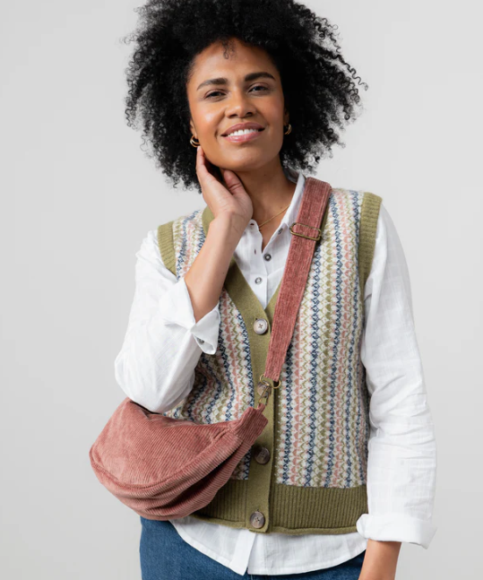 Jumbo Cord Cross Body Bag