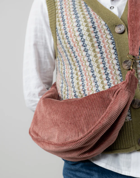 Jumbo Cord Cross Body Bag