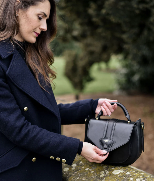 Barkworth Reeve Belton Leather Saddle Bag Black