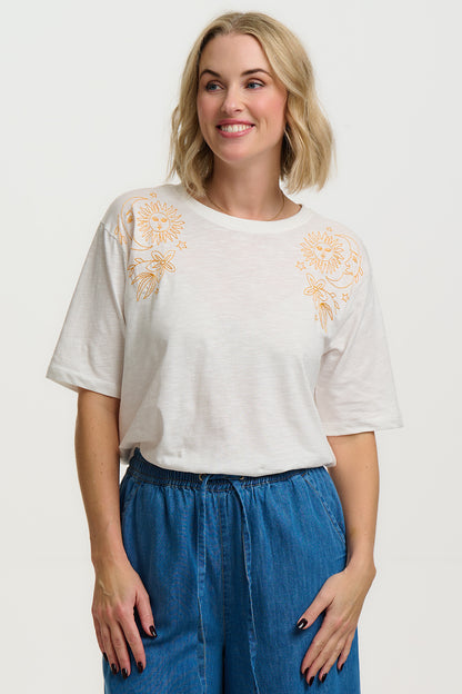 Sugarhill Brighton Kinsley Solstice Oversized T-shirt White