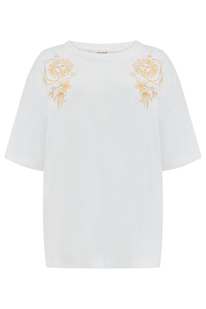 Sugarhill Brighton Kinsley Solstice Oversized T-shirt White