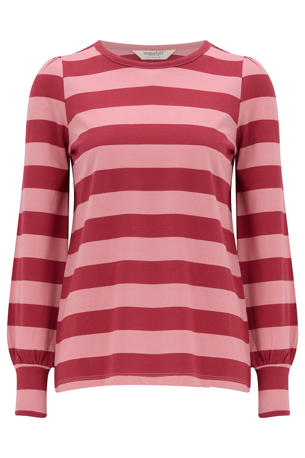 Sugarhill Brighton Griselda Jersey Top Red Pink Stripe