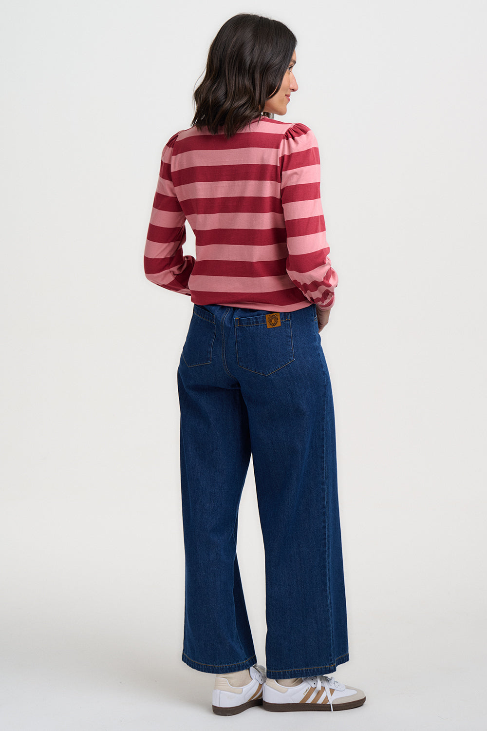 Sugarhill Brighton Griselda Jersey Top Red Pink Stripe
