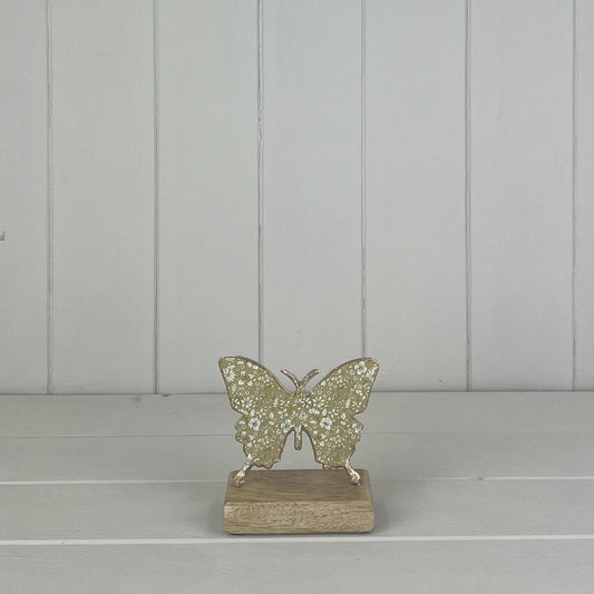 Jobsons of Alnwick Metal Butterfly On Wooden Base