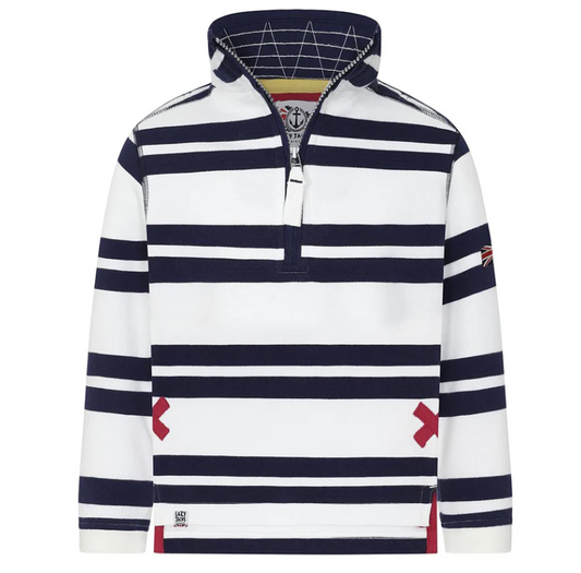 Children's White Stripe 1/4 Zip Sweatshirt