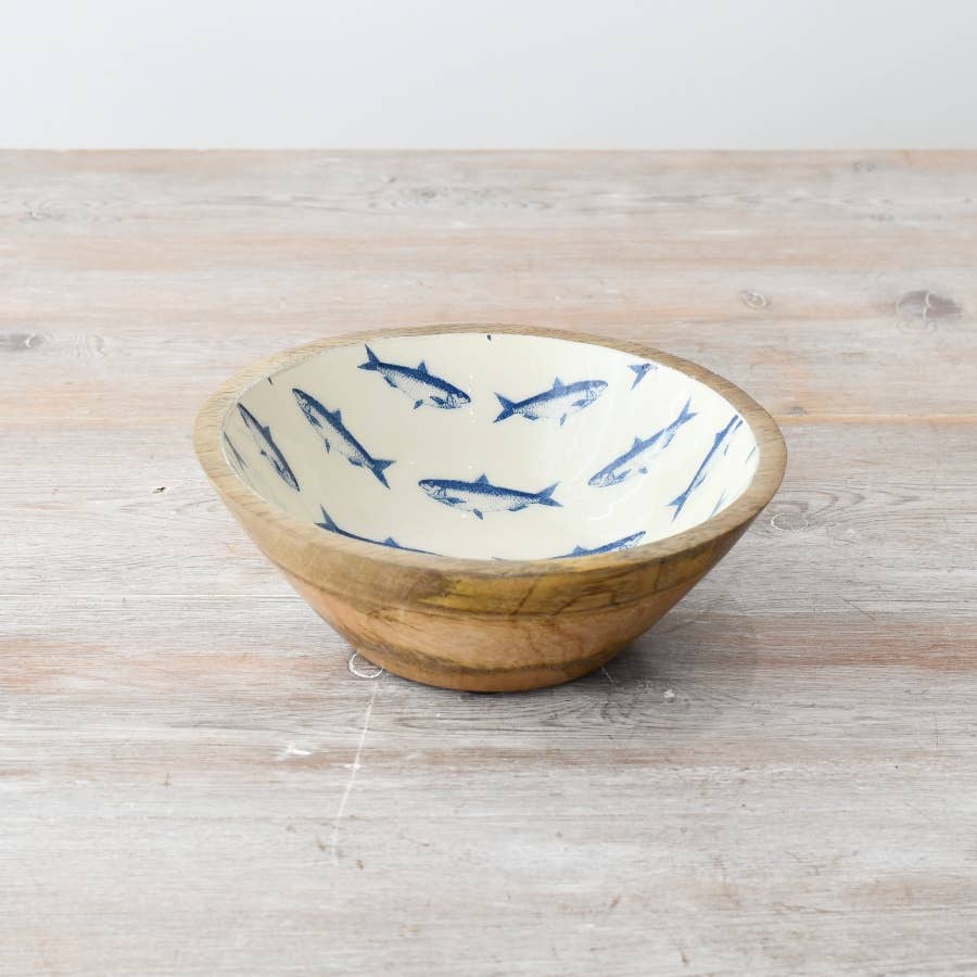 Jobsons of Alnwick Enamel & Wood Fish Bowl