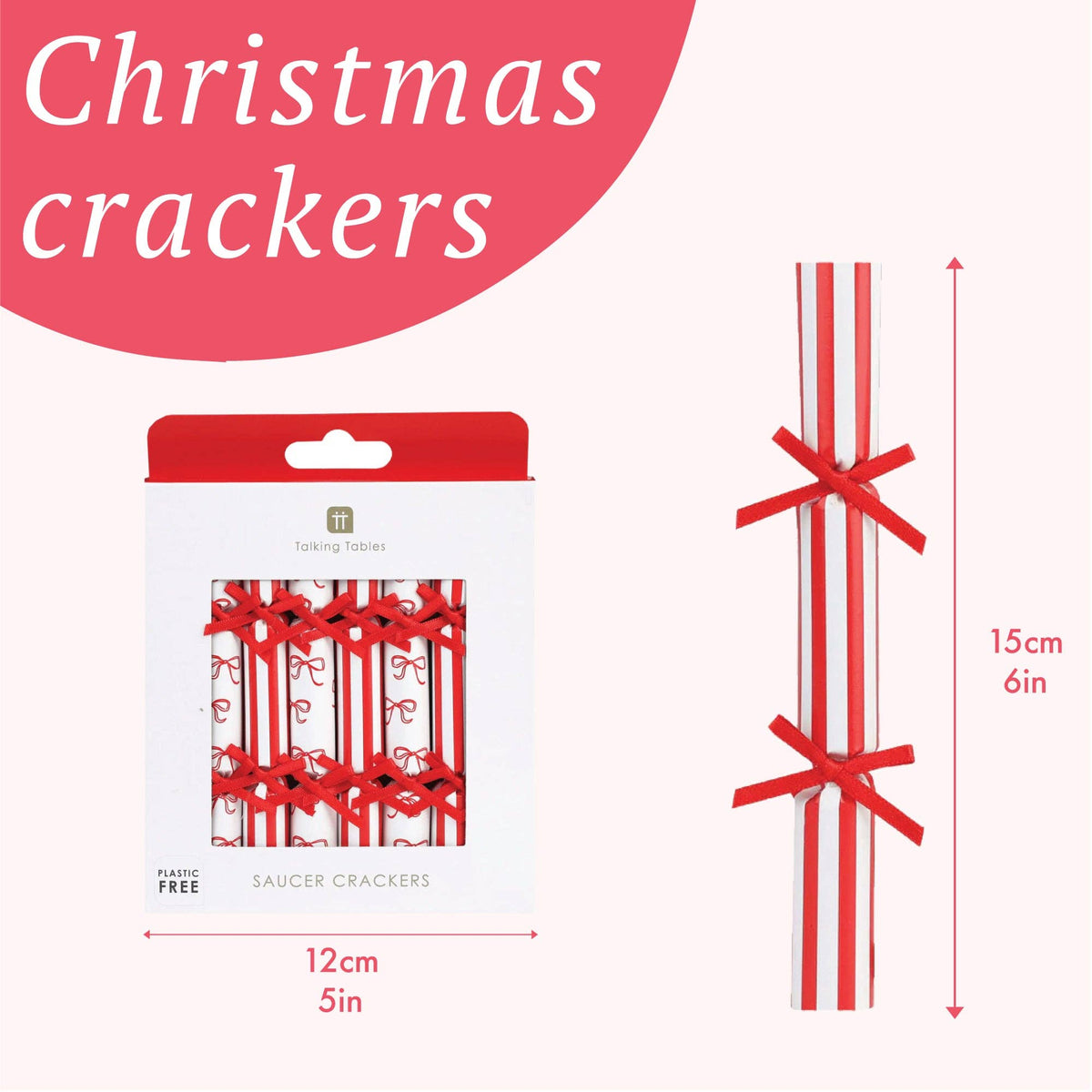 Jobsons of Alnwick Bow Christmas Saucer Crackers