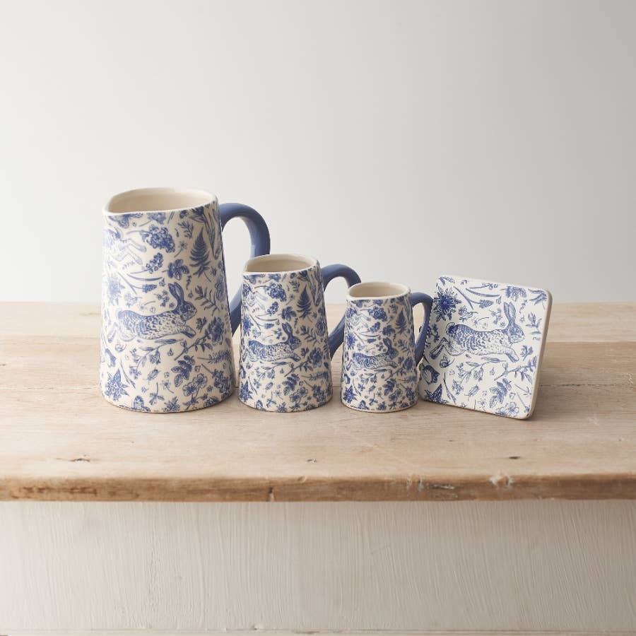 Blue Hare Floral Coaster