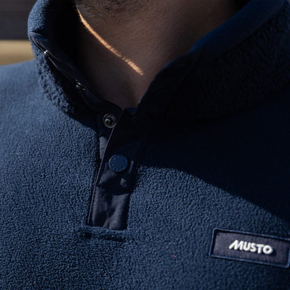 Musto Cove Deep Pile Fleece Pullover Navy