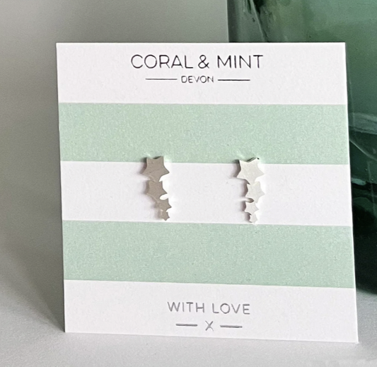 Coral & Mint Shooting Star Earrings
