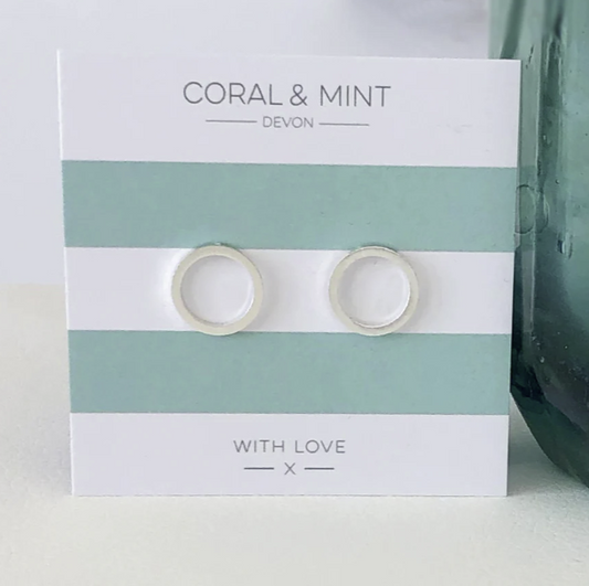 Coral & Mint Silver Eternity Earrings