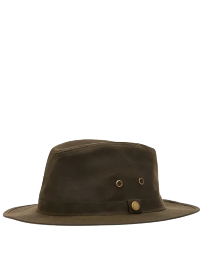 Barbour Crayton Waxed Safari Hat Olive