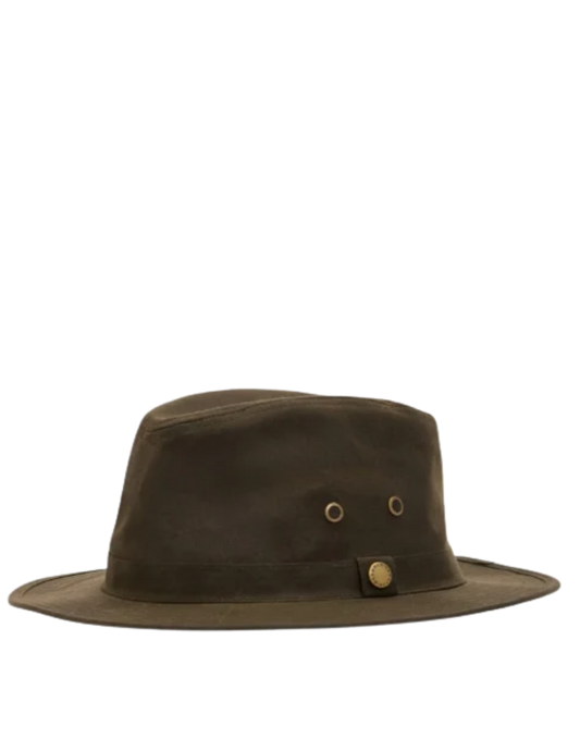 Barbour Crayton Waxed Safari Hat Olive