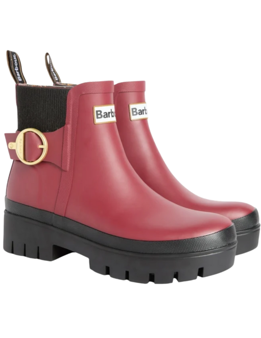 Barbour Hepburn Ankle Wellingtons Cranberry Red