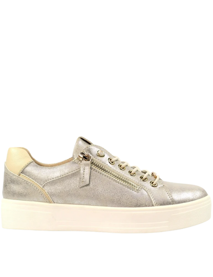 Lunar Shoes Albania Metallic Trainer Silver