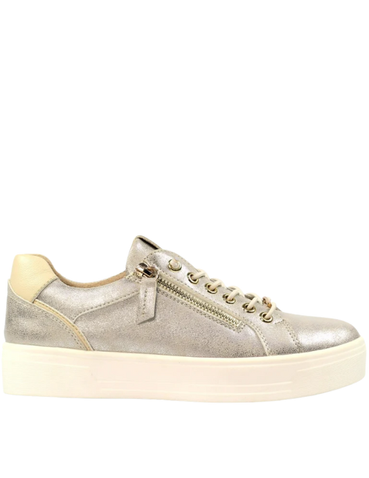 Lunar Shoes Albania Metallic Trainer Silver