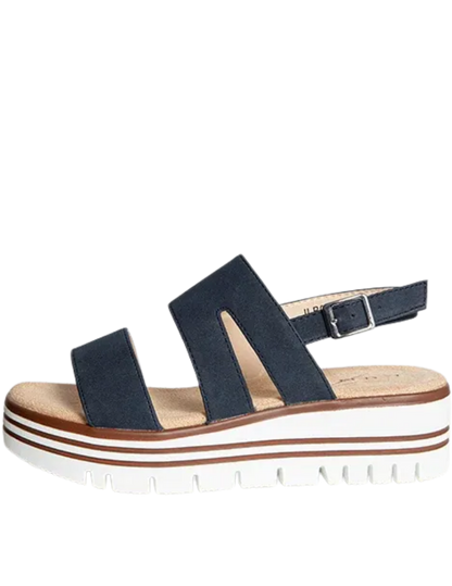 Lunar Shoes Jocelyn Wedge Sandals Navy