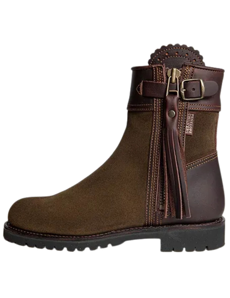 Penelope Chilvers Inclement Cropped Tassel Boots Dark Oak