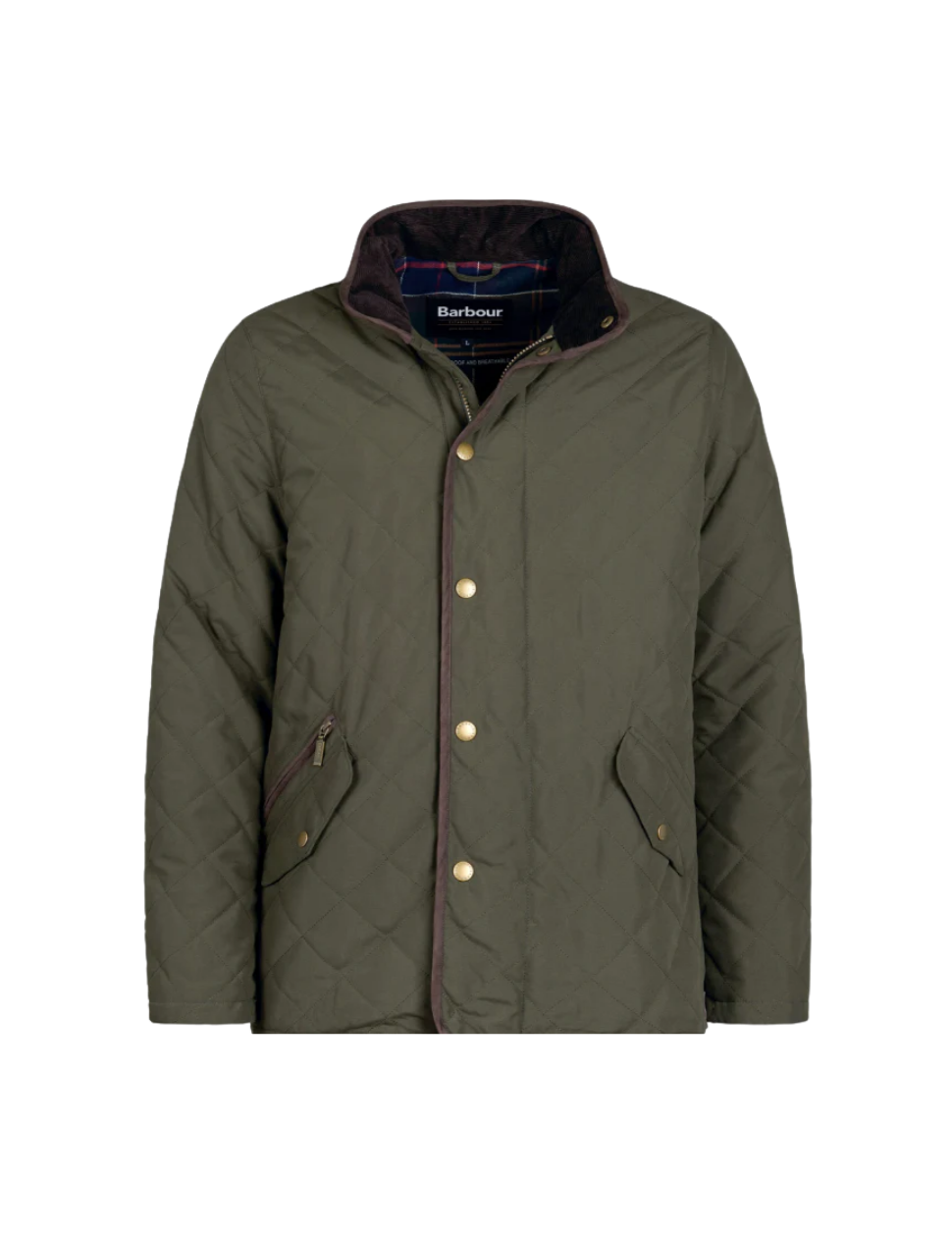 Barbour Waterproof Shoveler Quilted Jacket Dark Olive