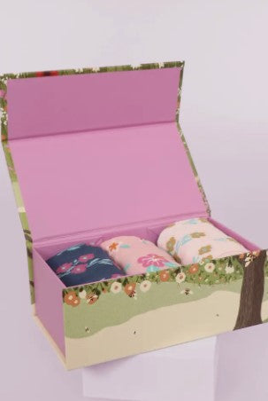 Floral Bamboo Socks Gift Box