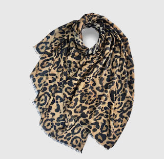 Classic Leopard Print Light Weight Scarf Taupe
