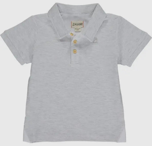 Grey Pique Polo Shirt