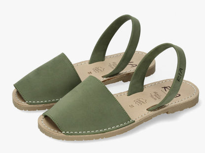 Khaki Nubuck Slingback Sandals