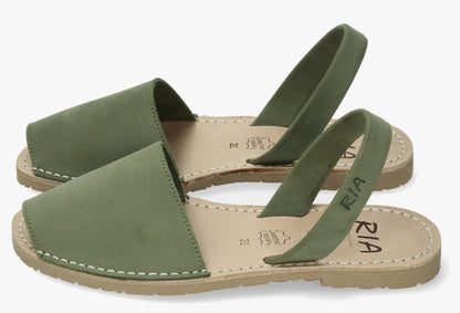Khaki Nubuck Slingback Sandals